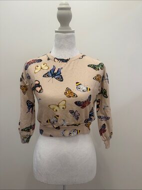Molo Beige Butterfly Print Sweatshirt